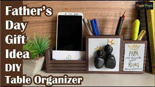 Fathers Day Gift Idea  DIY Table Organizer  Best Out of Waste  Handmade Pen Stand  Easy Gift