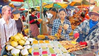 Best Khmer Food at Oudong Resort Countryside Market - Unique Street Food in Cambodia - So Yummy