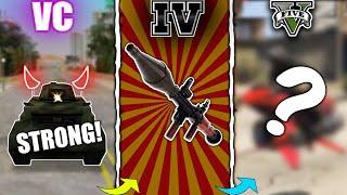 MOST DEADLYDangerous Weapons in GTA Games GTA 3 → GTA 5