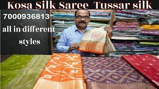 Chhattisgarh Kosa Silk Saree in different styles. Tussar Silk & Kosa silk saree from Kosa Collection