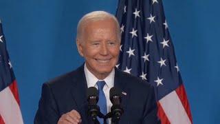 ‘Started to get weird’ Joe Biden repeatedly whispers during NATO address