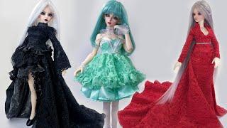 Gorgeous DIY BJD Doll Dresses Tutorial   DIY Barbie Dresses ️ 멋진 DIY BJD 인형 드레스  DIYBJDドールドレス