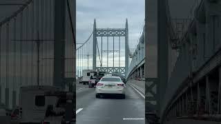 RFK Triboro Bridge drive Queens to Manhattan  Bronx over Hell Gate in East River New York City