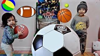 Learn Different Sport Ball Names for Children - Toddlers Learning and Playing with Sports Toys