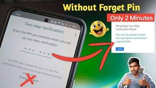 How to Reset recover WhatsApp Two step verification without email  two step verification whatsapp