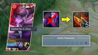 96% WINRATE CHOU SECRET TRICK TUTORIAL 2023 NEW BUILD AND EMBLEM CHOU