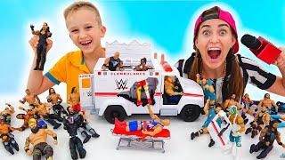 Vlad and Niki have fun with WWE Toys