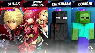 Super Smash Bros Ultimate Amiibo Team Battles Xenoblade vs Minecraft