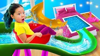 I Built a Secret Waterpark in My House Kid Open At Home Pool by Crafty Hacks