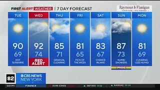 First Alert Weather Tracking heat advisory thunderstorms approaching NYC area