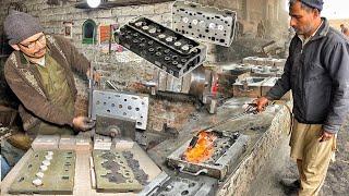 Manufacturing Process of Engine Cylinder Head in Local Workshop  How Cylinder Head are Made .