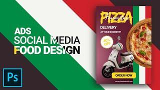 How to Design Poster Advertising Design Food Pizza - Tutorial Photoshop CC 2023