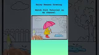 Rainy Season Drawing  Rainy Day Scenery Drawing #shorts #youtubeshorts #rainydayscenerydrawing