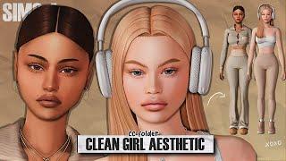 Clean Girl Aesthetic  + CC Folder & Sims Download  Sims 4 Create a Sim