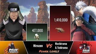 HIRUZEN VS HASHIRAMA & TOBIRAMA POWER LEVELS