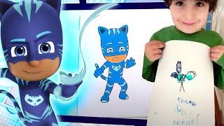 PJ Masks Super Pigiamini  Impara A Disegnare Gattoboy 2  Colorare per Bambini  Cartoni Animati