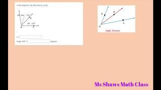 Solve for x when ray bisects angle ABC. Find angle in degrees