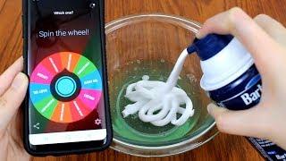 Making Slimes with a Spinner Wheel App Mystery Slime Challenge