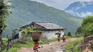 Very Peaceful and Relaxing Nepali Mountain Village  Beautiful Nepali Village Life  IamSuman