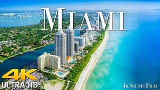 Scenic Miami Film With Calming Music  Journey Through Miami 4K Video UHD + Relaxing Scenic Music