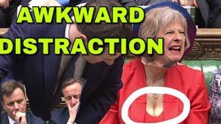Theresas CLEAVAGE distracted the parliamentary house with her