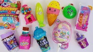 Candy toys and candy dispensers unboxing squishies Pikmi Pop cotton candy + lots more