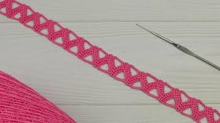 Вязание крючком ЛЕНТОЧНОЕ КРУЖЕВО подробный мастер-класс для начинающих crochet ribbon lace