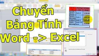 Cách sao chép bảng tính từ Word sang Excel không mất định dạng