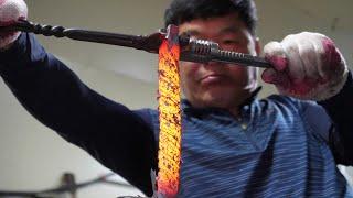 Koreas best handmade knife master. Knife making process