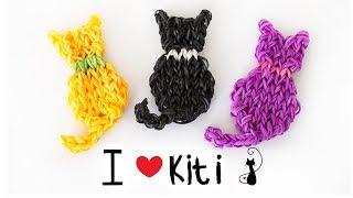 КОШКА ФРЕСКА из резинок на станке  Cats Rainbow loom Bands Charm