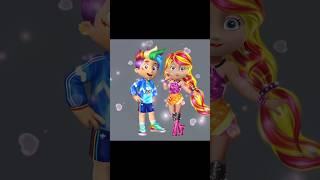 Paw Patrol new style  Ryder & Katie Glow Up My Little Pony Rainbow Dash & Sunset Shimmer #short