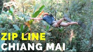 AMAZING Jungle Zip Line - Chiang Mai Thailand 2016