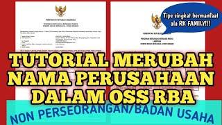 Cara Merubah Nama Perusahaan pada OSS RBA