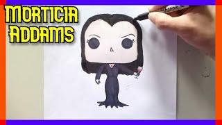 Cómo DIBUJAR a MORTICIA ADDAMS FUNKO POP fácil  Especial de Halloween 2022 22