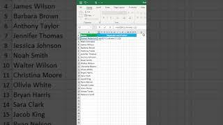Separate each letter of name in excel