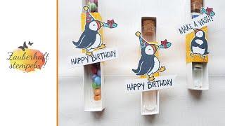 Party Puffins  doppelwandige Verpackung für Reagenzgläschen  Geschenkverpackung  Stampin Up