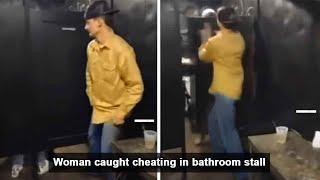 Man Catches Girlfriend Cheating In Bathroom Stall At Club...