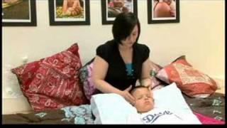 Massage to Treat Child With Sinus Congestion  Massaging Temples of Child to Treat Sinus Congestion