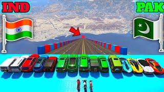 India Vs Pakistan  Gta 5 Indian Cars Vs Pakistan Cars Vs Super Cars Long Jumping Challenge  Gta 5