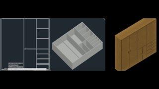 How to draw of #wardrobe in #AutoCAD #2d  #3d  & #Rendering Siraj Muhammad.