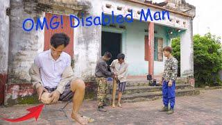 LEGLESS BEGGAR In The Market Clean An Abandoned House For Him Make Him Surprise By Prosthetic Leg