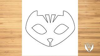 How to draw Catboy logo Step by step Easy Draw  Free Download Coloring Page