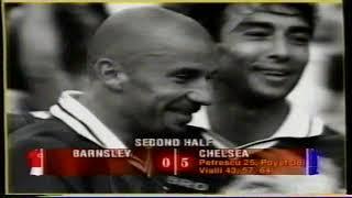 EPL 1997 Barnsley 0 vs Chelsea 6 at Oakwell. Gianluca Vialli Scores 4 Magnificent Goals.