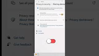 Windows 11 - Turn on find my device.
