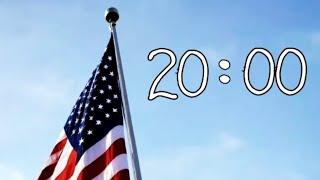 20 Minute Patriotic Countdown Timer With Patriotic Music - 4th of July Memorial Day Veterans Day