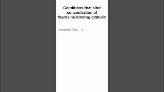 Conditions that alter concentration of thyroxine-binding globulin