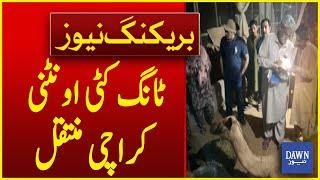 Leg Cut Camel Moved to Karachi  Breaking News  Dawn News