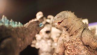 When sh monsterarts meets hiya toys kaiju fight Hiya toys Godzilla stop motion