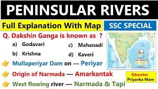 Peninsular River of India  प्रायद्वीपीय भारत की नदियां  Rivers gk  Indian rivers gk  Rivers