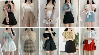 #2022 Korean #Outfits IdeasMini Skirt With Top DesignKorean Outfits#Summer Outfits#koreanoutfits